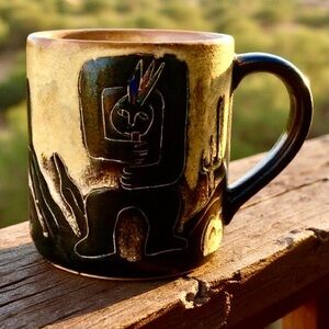 MIRA MEXICO Design Large 16oz Mug Collectible Handmade Pottery Stoneware